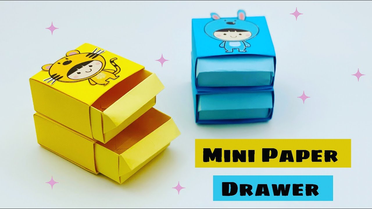 DIY PAPER CHEST OF DRAWERS / Paper Craft / Easy Origami  Storage Box DIY /Desk Organizer Drawer
