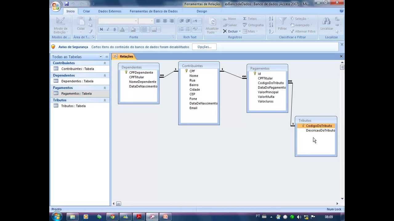 Access 2007 - Curso Básico e Prático - Aula 29: Fazendo Relacionamentos