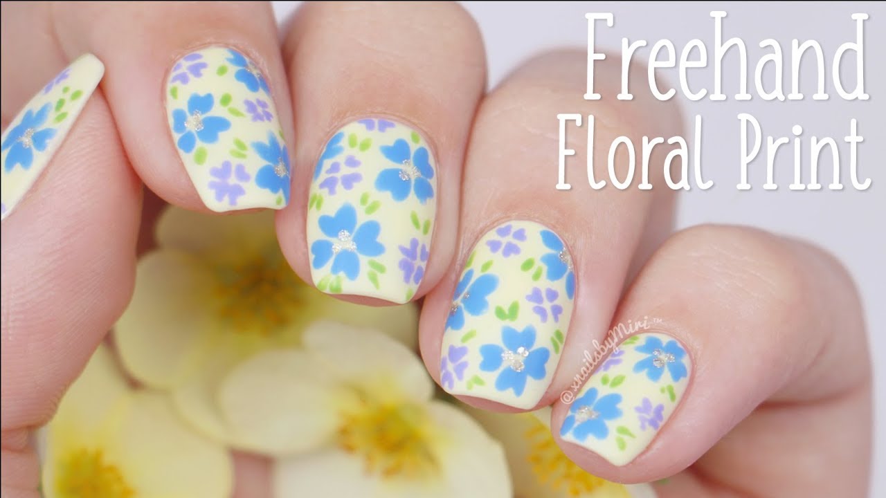 Floral Print Nail Art || using brushes from Mitty