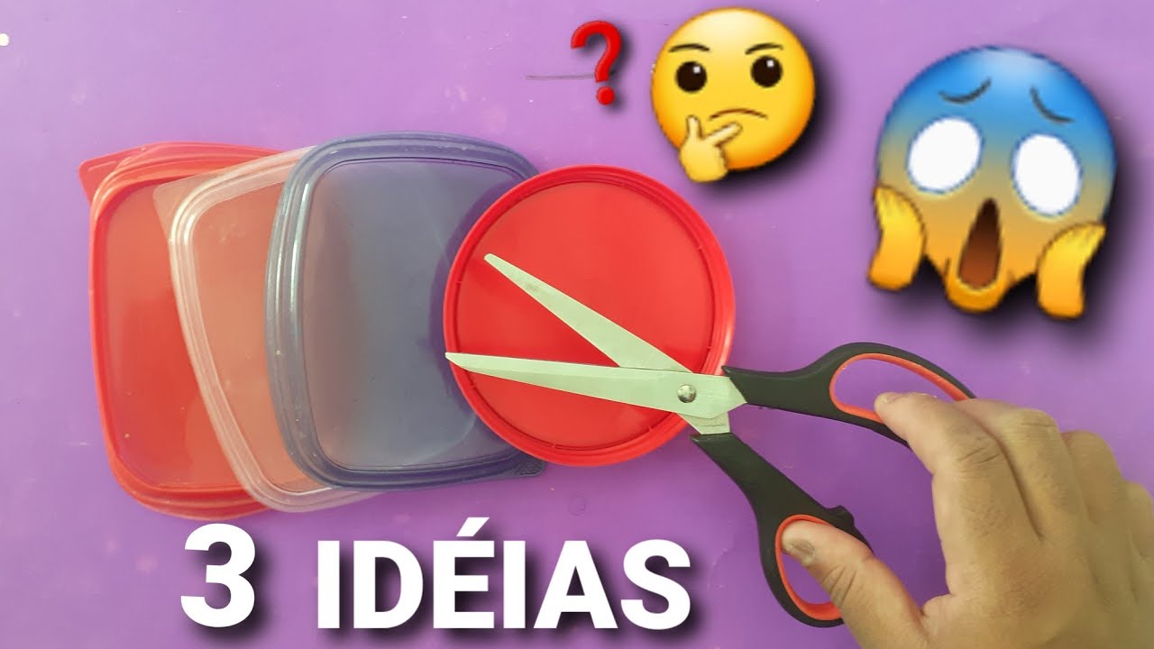 3 IDÉIAS COM TAMPA de POTE DE MARGARINA FÁCIL - FAÇA VOCÊ MESMO