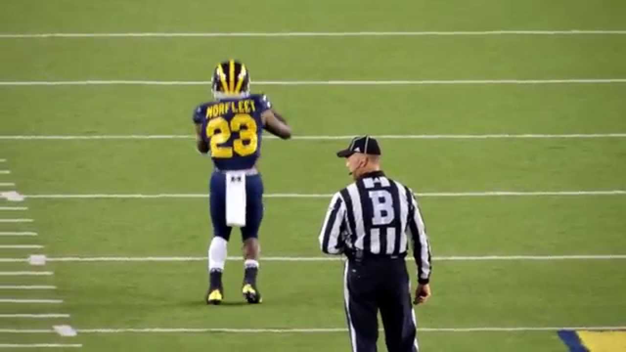 Norfleet pumping up the Michigan Football crowd