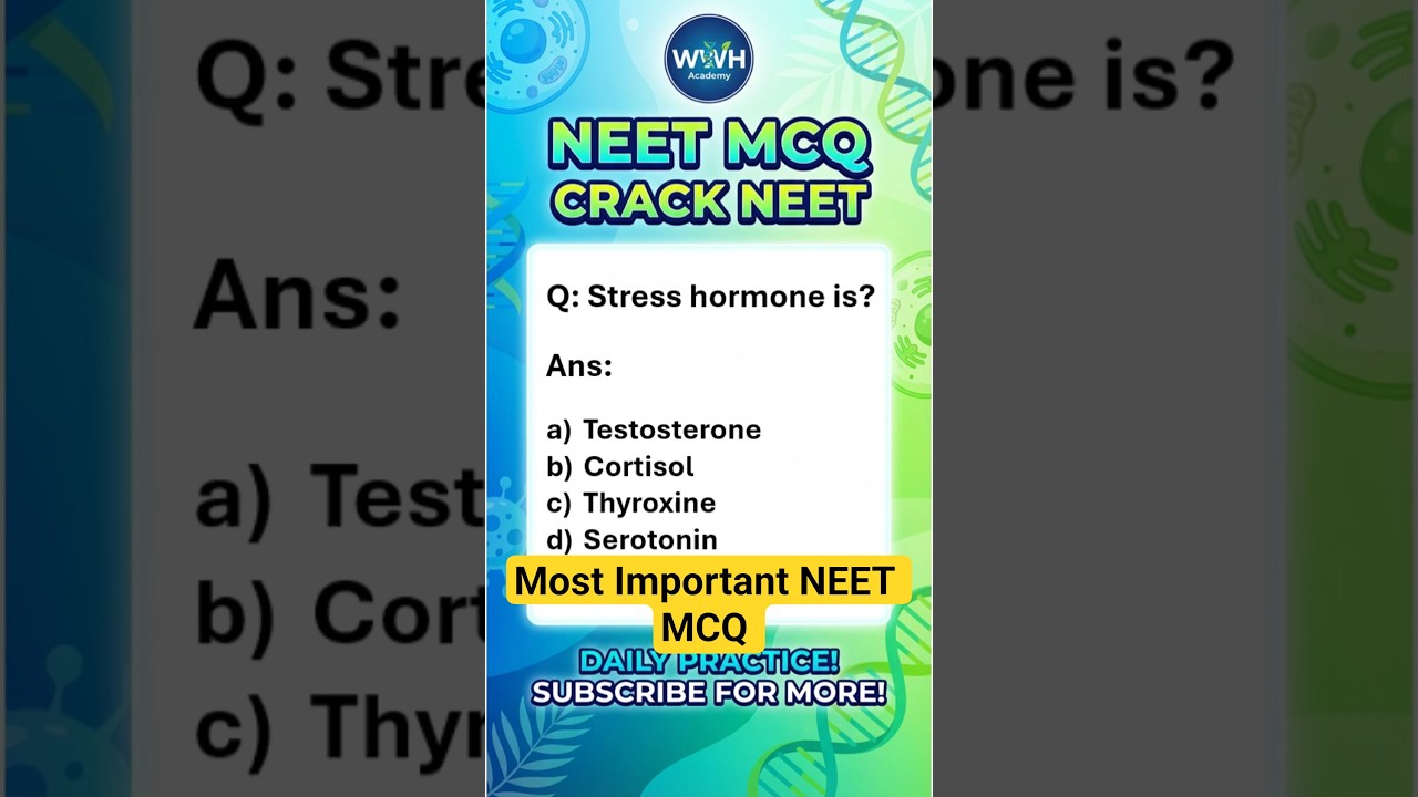 Stress Hormones: Quick MCQ Practice for NEET Biology 🧬
