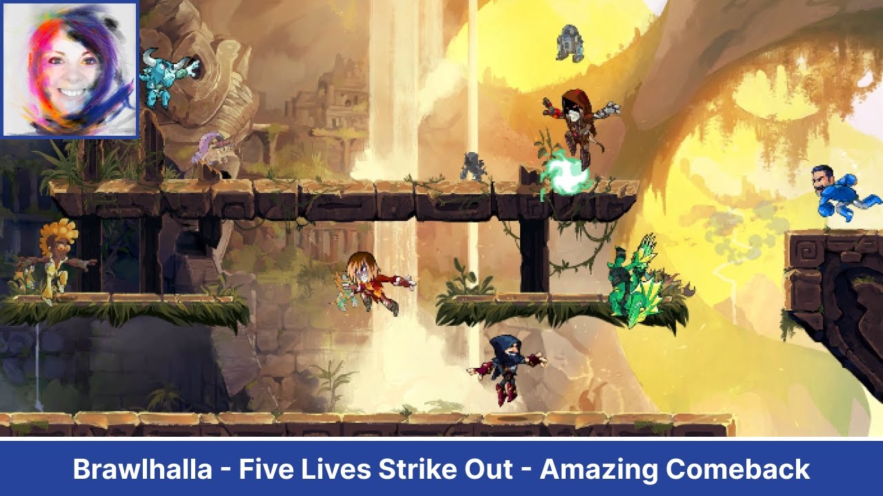 Brawlhalla - Five Lives - Strike Out - Amazing Comeback (No commentary)