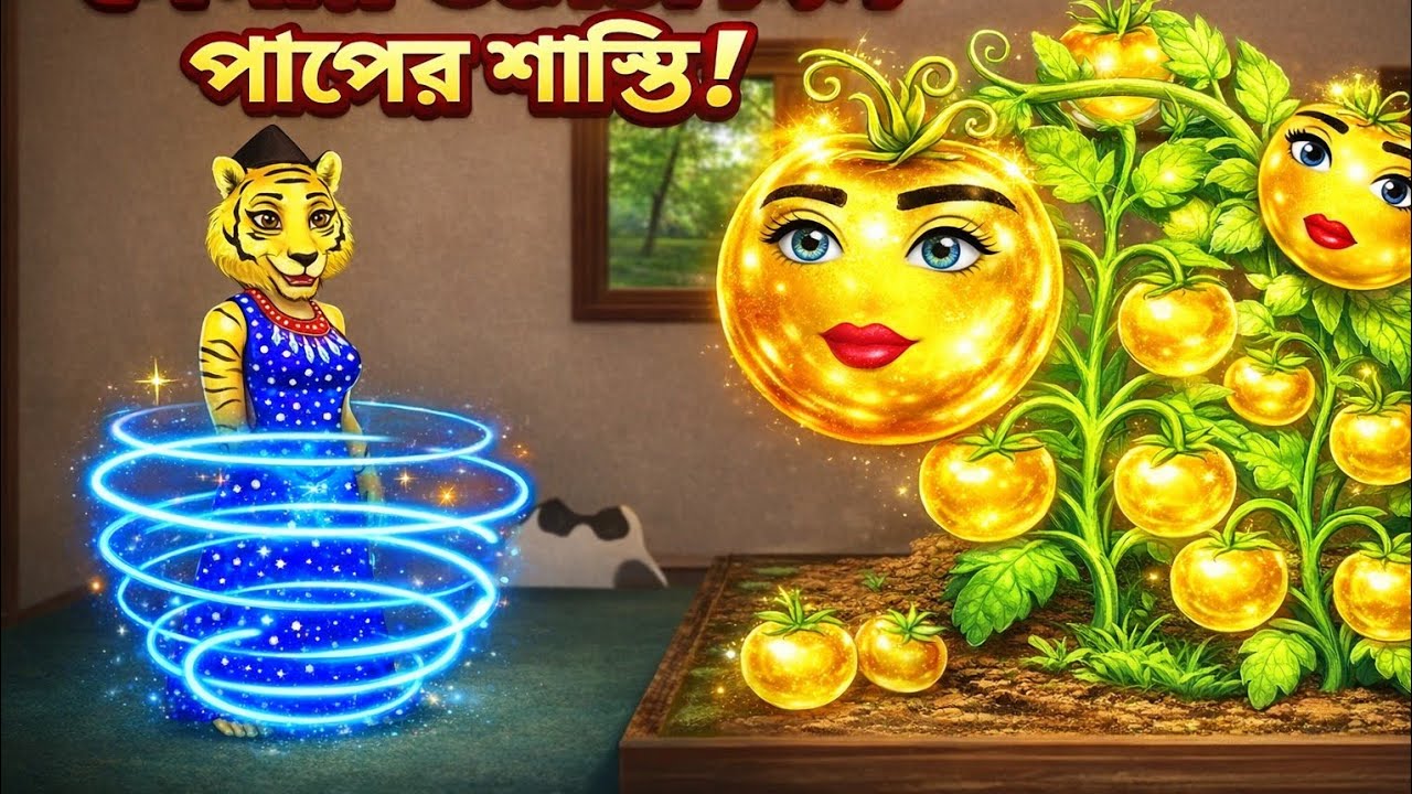 রান্নাঘরে সোনার টমেটো চাষ। Fox cartoon। Bangla Cartoon। Siyaler Cartoon। Rupkothar golpo।cartoon