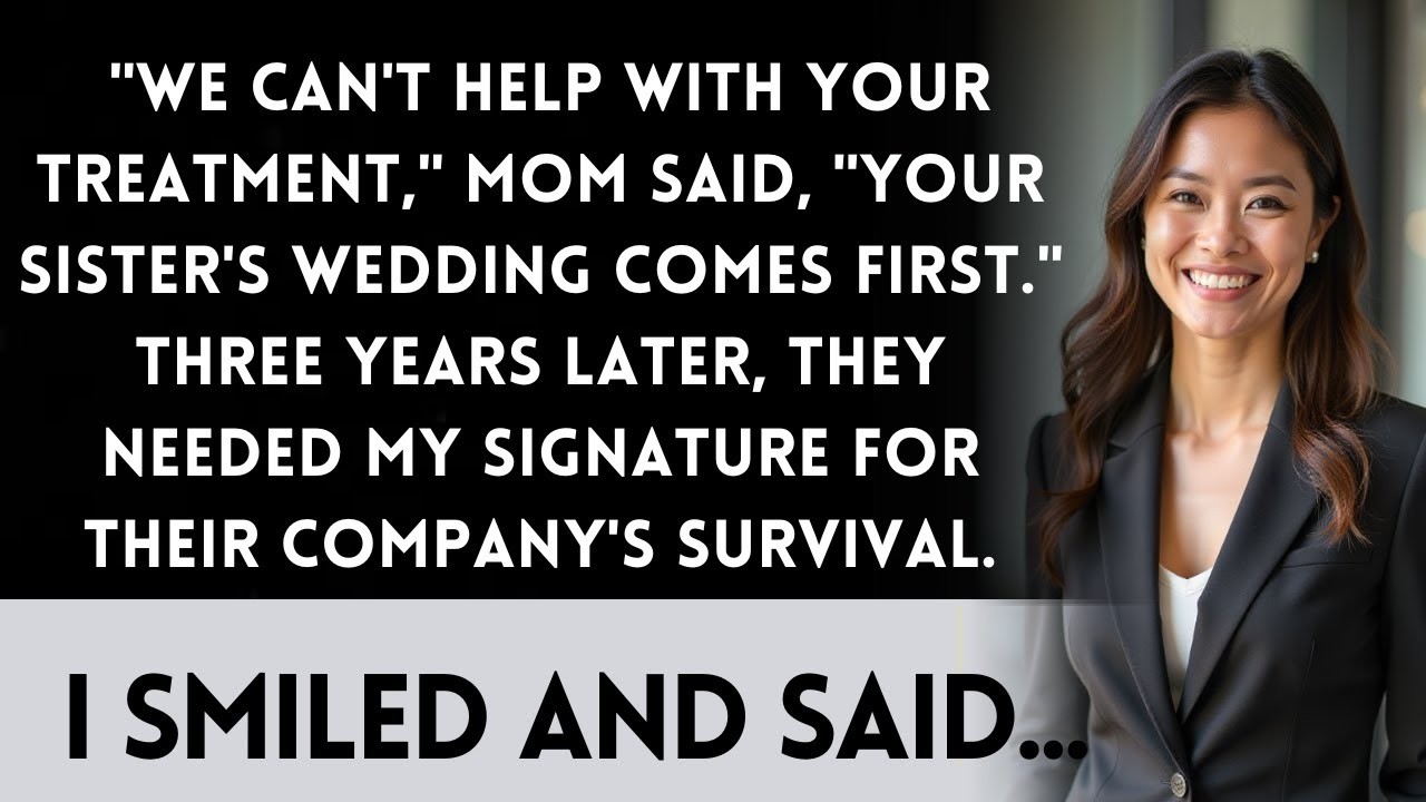 My Parents Chose Her Dream Wedding Over My Cancer Treatment—Now They Need MY Million Dollar Signatur