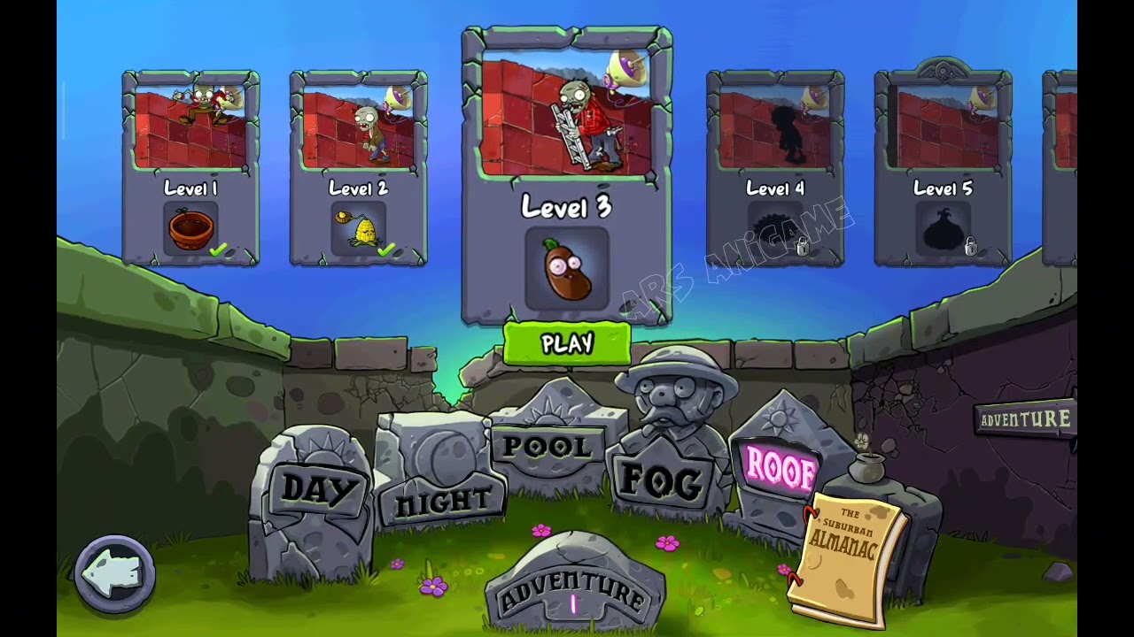 Plants vs Zombies Roof Level 1-10