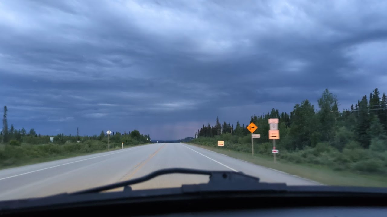 Summer Drive Through a Lightning Storm