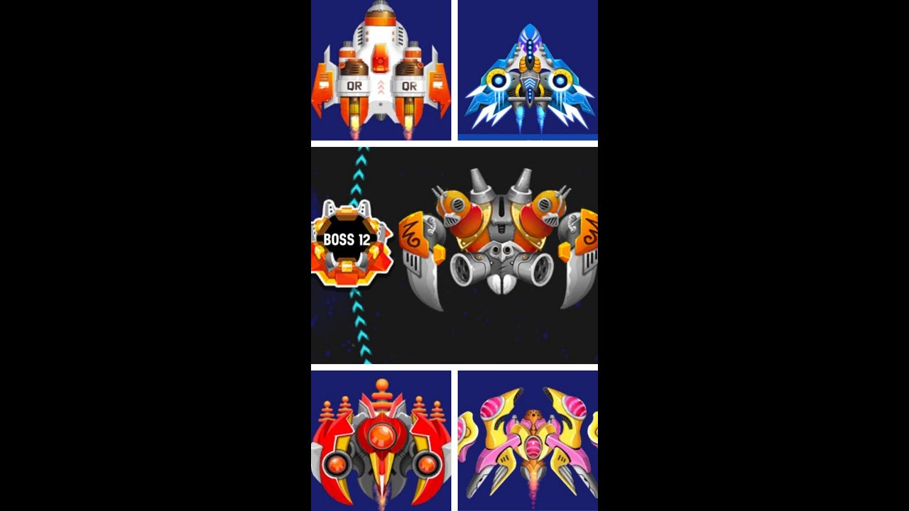 Space Shooter. All ships against Boss 12
