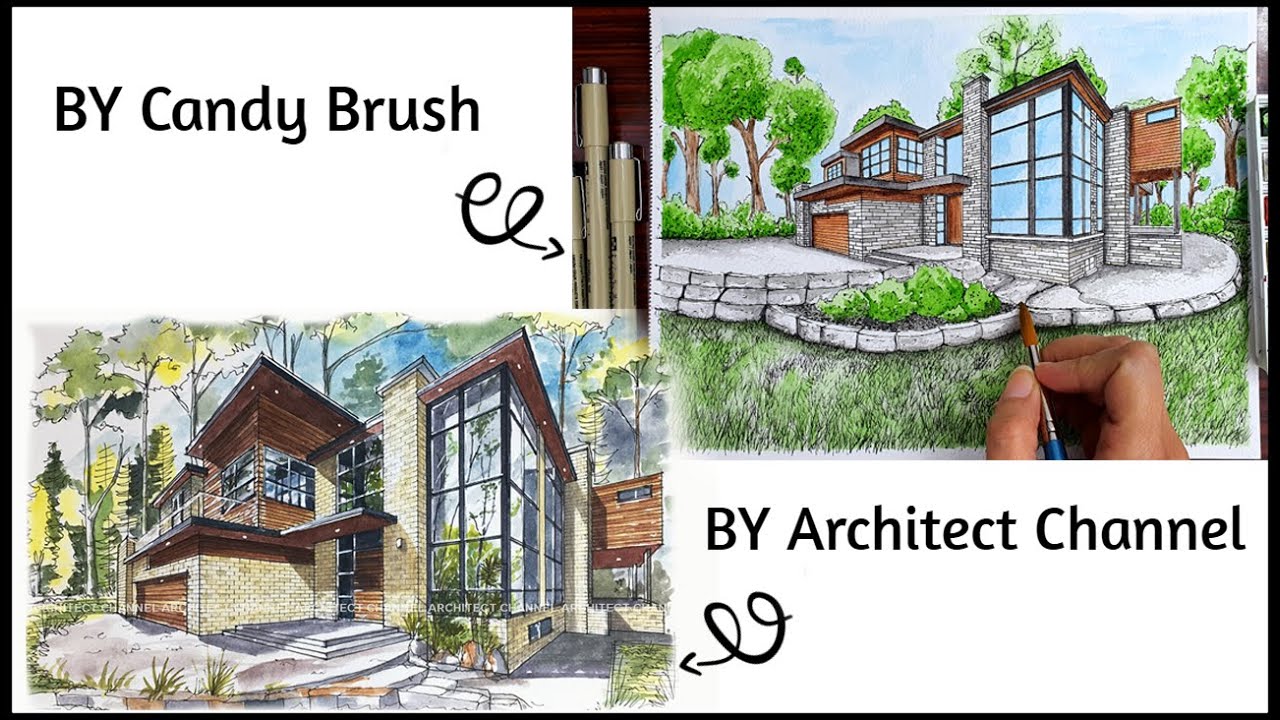 How to Draw A House in Two Point Perspective | Step By Step | Collaboration with Architect Channel