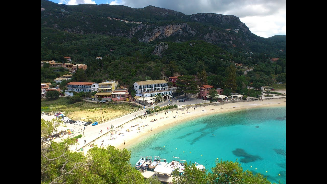 corfu paleokastritsa summer beach and surroundings