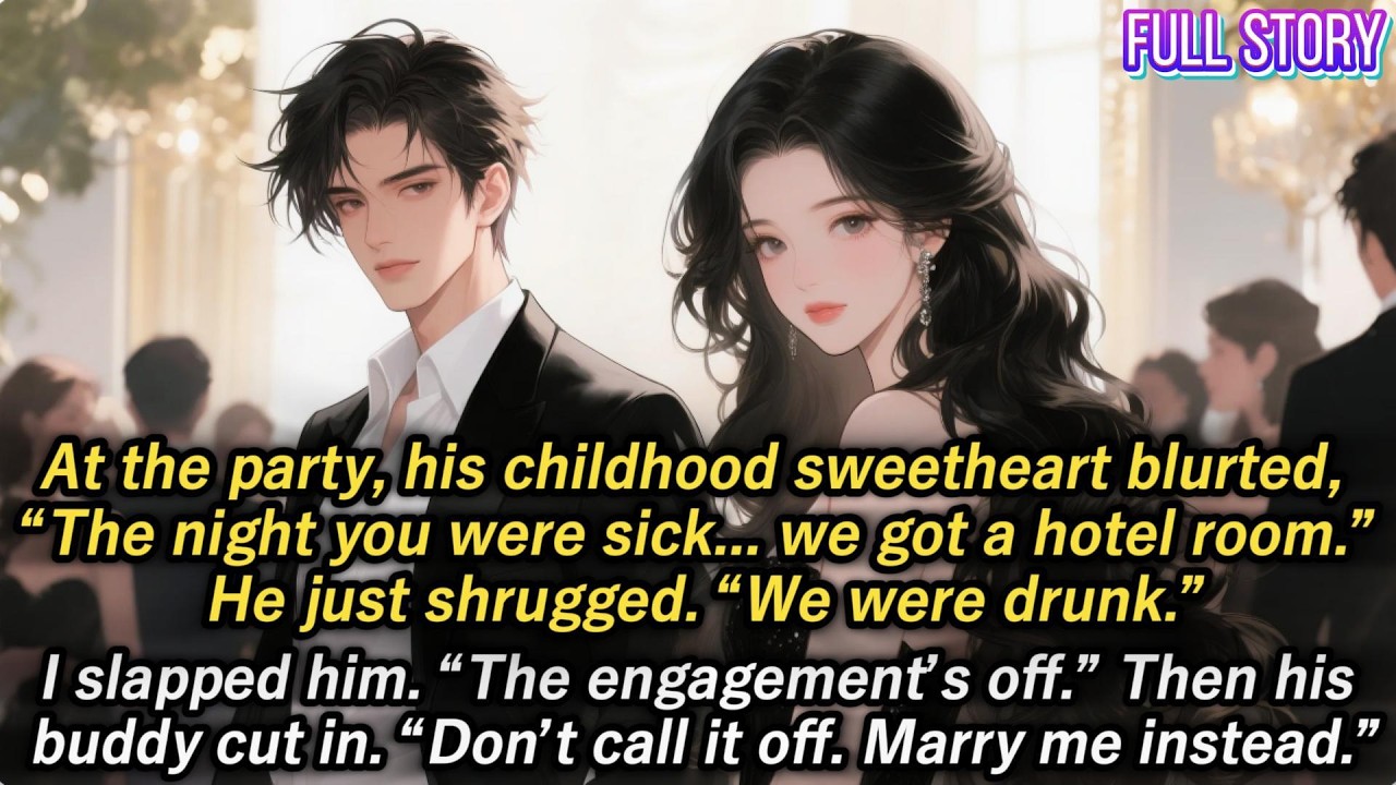 At the party, his childhood sweetheart blurted,“The night you were sick...we got a hotel room.”He...