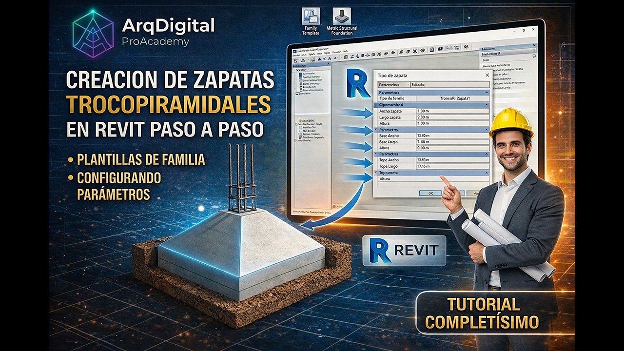 🏗️ Cómo Crear Zapatas Tronco piramidales Paramétricas en Revit 📐