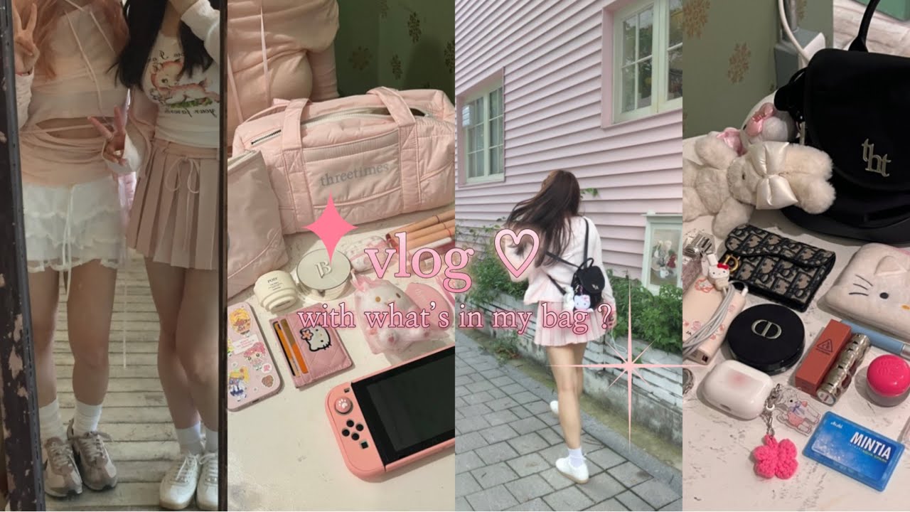 [𝘃𝗹𝗼𝗴] 🎀 핑크 그 자체인 그녀들의 𝐰𝐡𝐚𝐭’𝐬 𝐢𝐧 𝐦𝐲 𝐛𝐚𝐠 👛 ✿ 헬로키티🐱ྀིྀིྀ ✿ 연남,합정 맛집 • 핑크카페 • 키링🧸ྀི  🎀