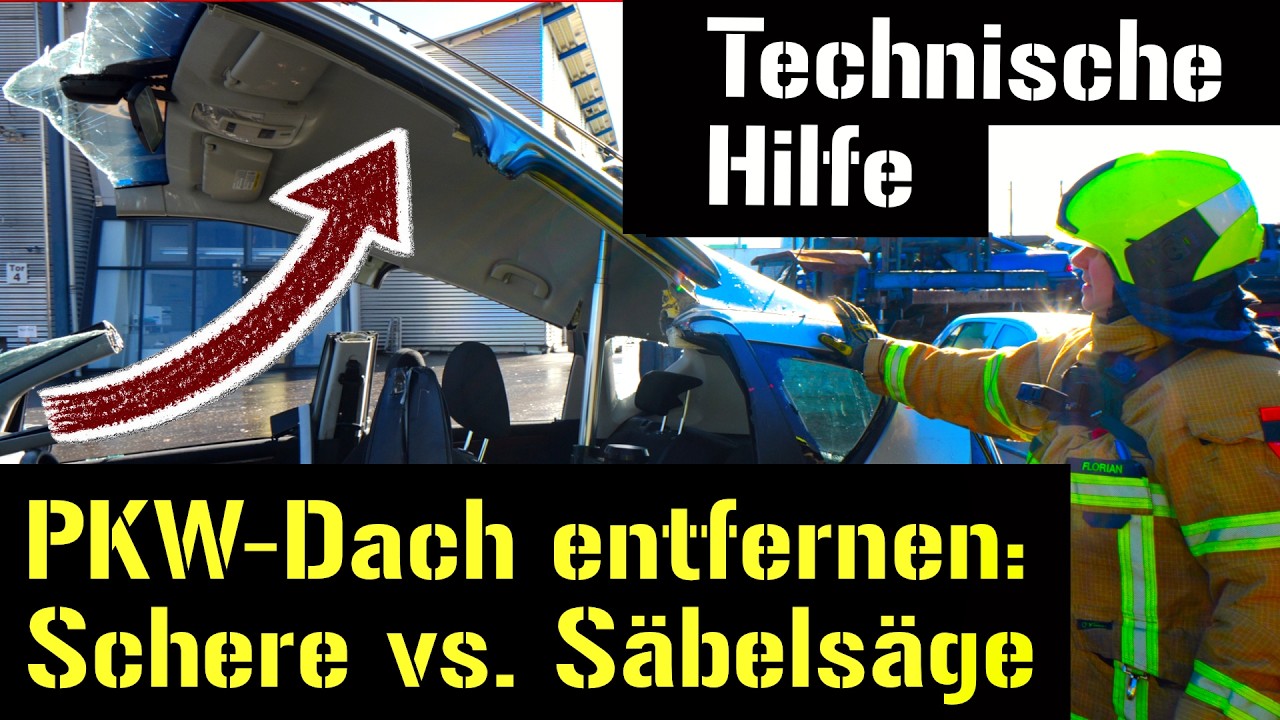 Was geht besser? Dach entfernen mit Schere oder Säbelsäge? #feuerwehr #weberrescue #unfall