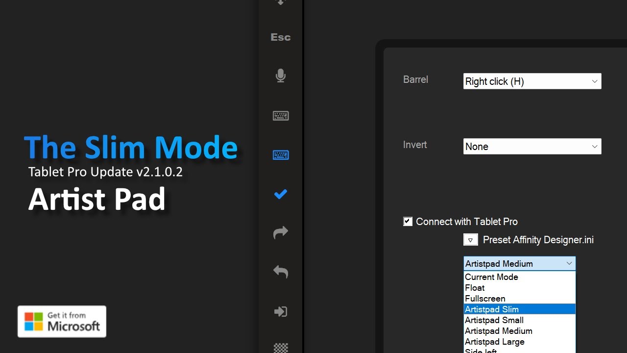 Tablet Pro Artist Pads Update! - Slim Mode: Touch keyboard panel shortcuts for Microsoft Windows