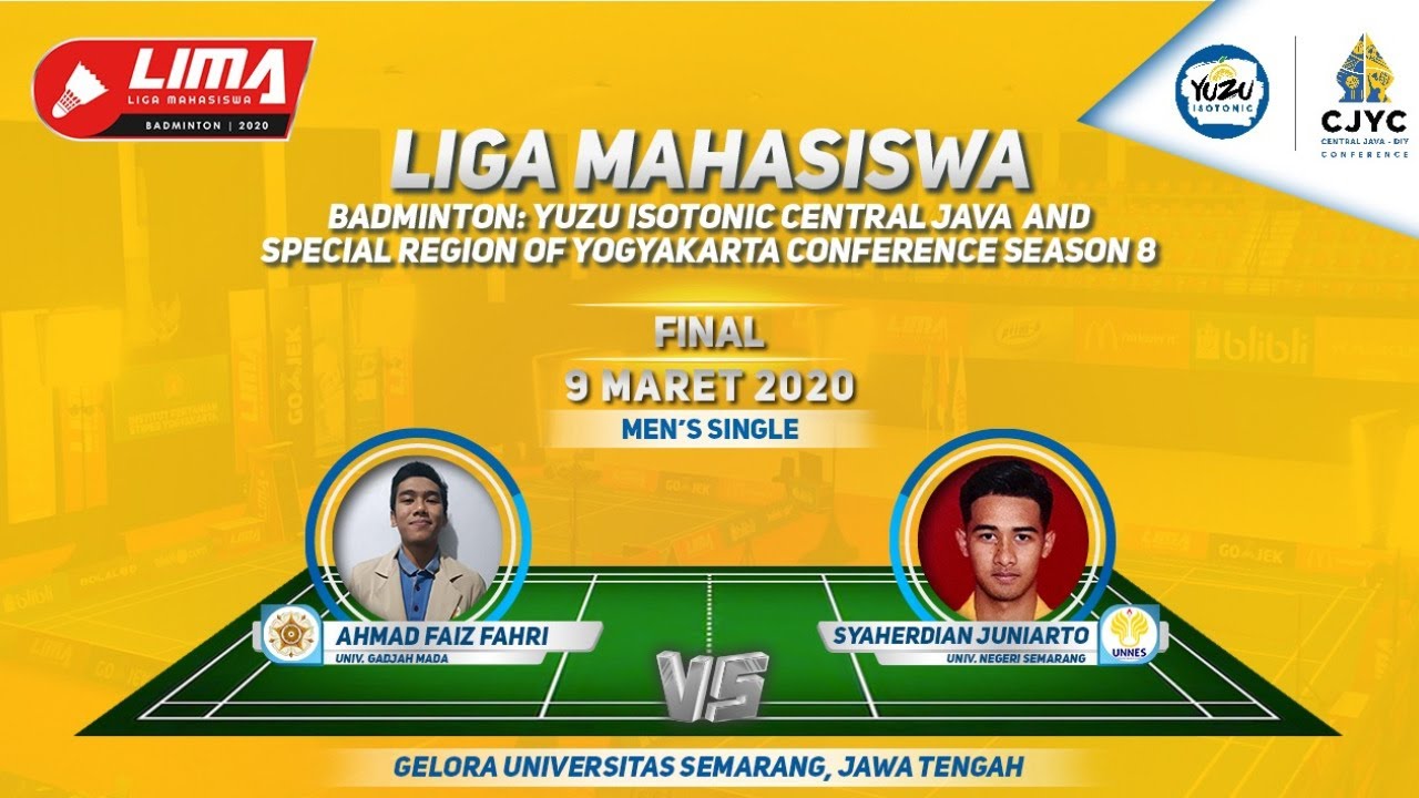 Final UGM VS Unnes Tunggal Putra LIMA Badminton: Yuzu Isotonic CJYC Season 8