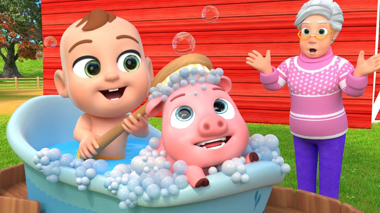 Baby Bath Time with Farm Animals | Baby songs | Nursery Rhymes & Kids Songs