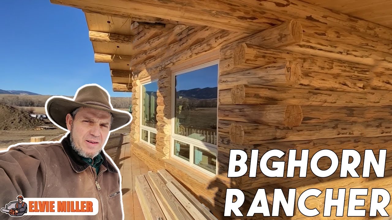 Bighorn Rancher Log Home- Doors/Trim Install, BEAUTIFUL SMOOTH PLANT BASED FINISH, Chinking- Part 6