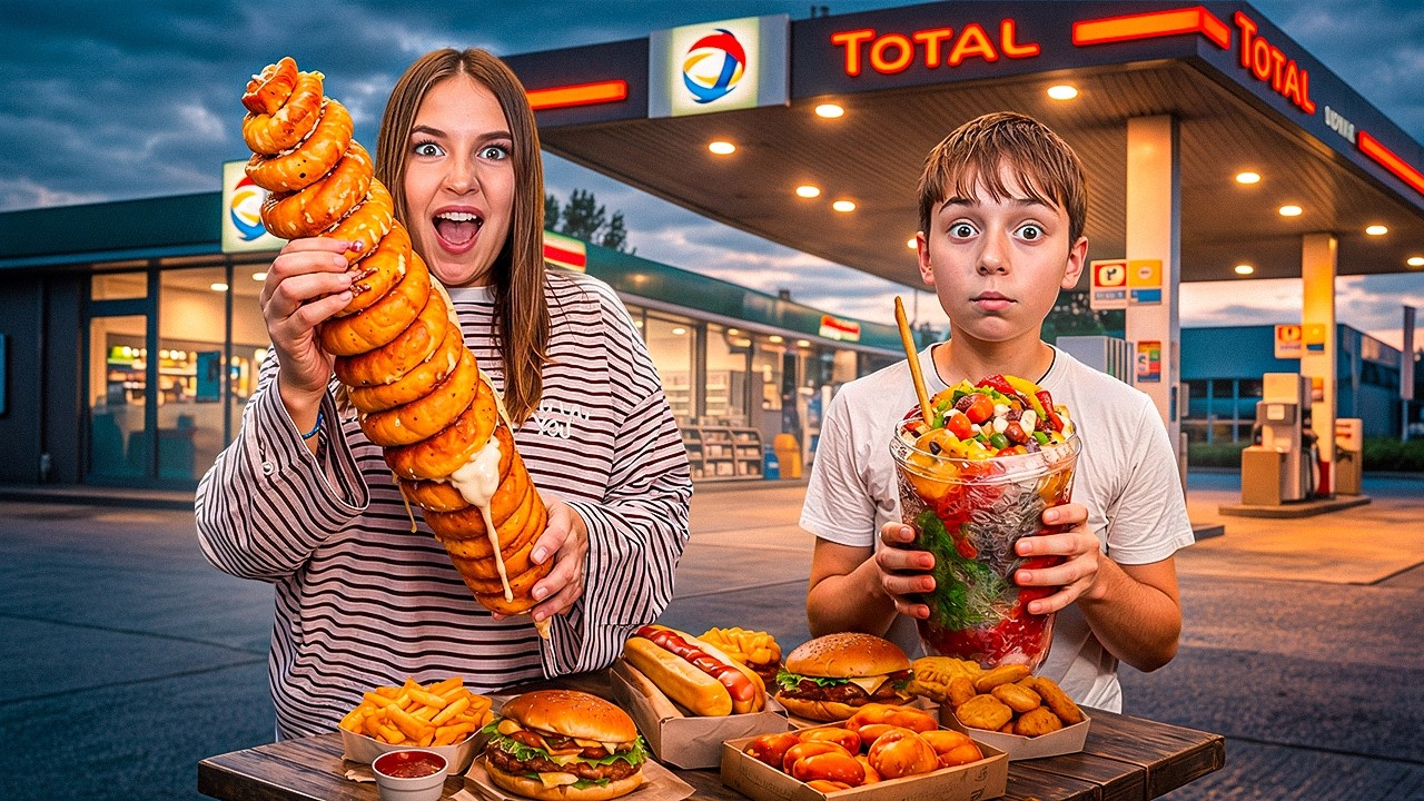 On Mange Que La Nourriture De STATION SERVICE Pendant 24H !
