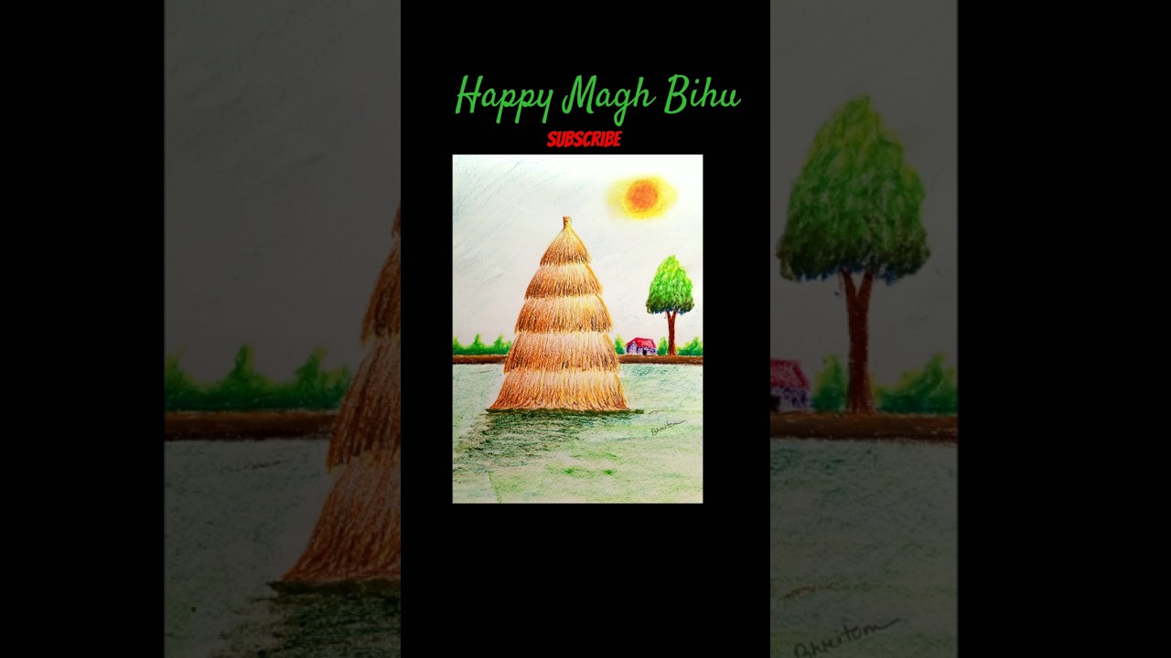 Magh Bihu Meji Drawing // Bhogali Bihu Drawing🙏❤️ #drawing #shorts #assam