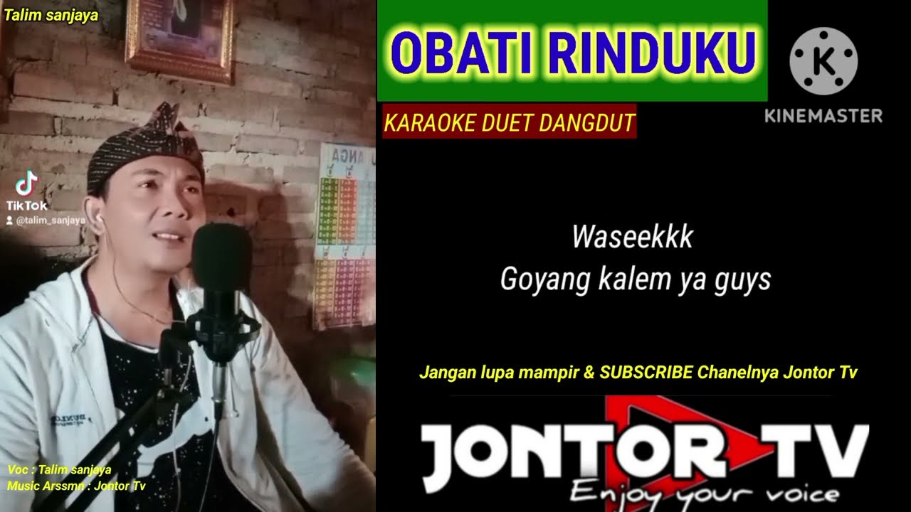 OBATI RINDUKU KARAOKE DUET DANGDUT|| Nyanyi bareng Talim sanjaya