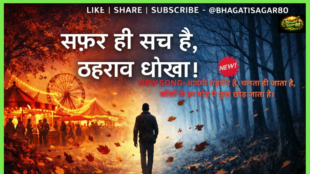 NEW SONG आदमी राहगीर है, चलता ही जाता है, साँसों के हर मोड़ पे कुछ छोड़ जाता है। 1