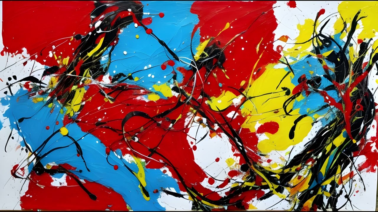 Jackson Pollock Style Art TV Screensaver – TV Wallpaper – 1 Hour – No Music, No Sound