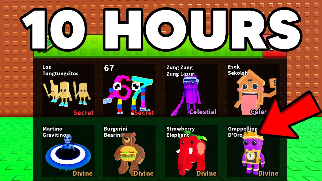 I Got Every Brainrot in 10 Hours on Escape Tsunami For Brainrots