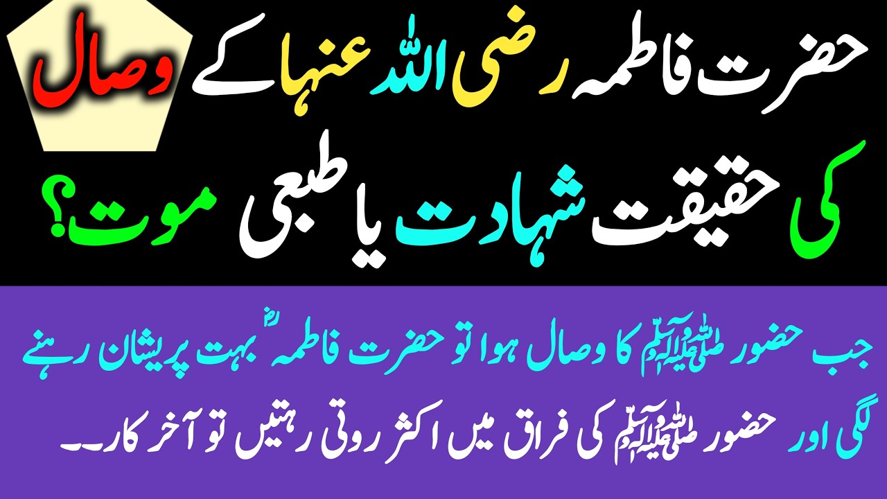 Kya Hazrat Fatima R.A. Shaheed Huin? | Shia Sunni Ikhtilaaf Ki Haqiqat | Dalail Ke Saath Ilyas Rizvi