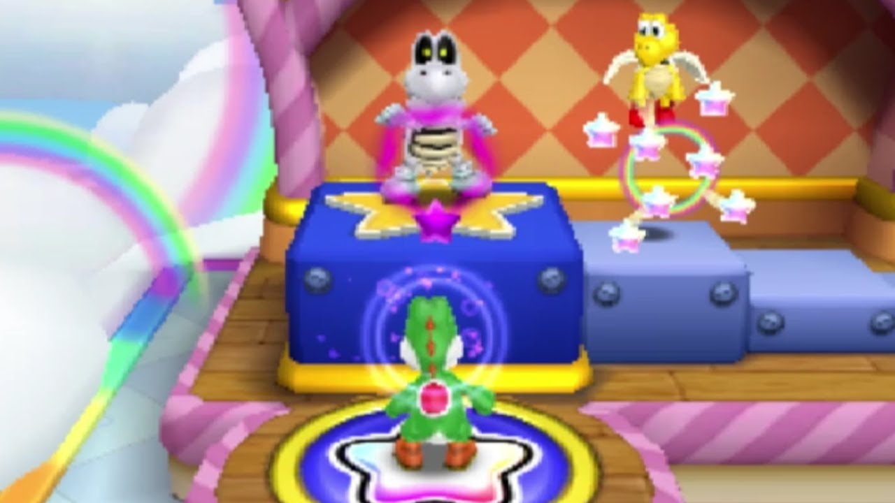 Mario Party Island Tour - Star-Crossed Skyway - Yoshi vs Wario vs Mario vs Daisy