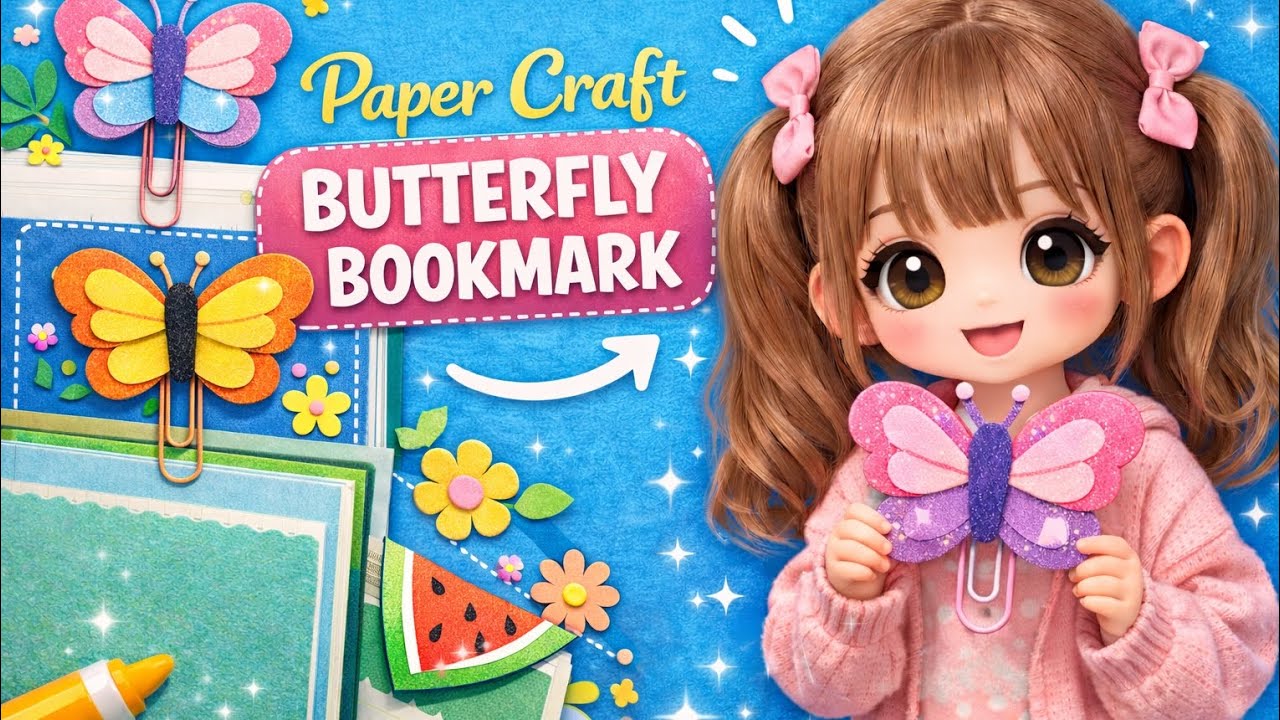 “🦋 Make Your Own Butterfly Bookmark 🌼Add Some Magic to Your Books 📚✨”