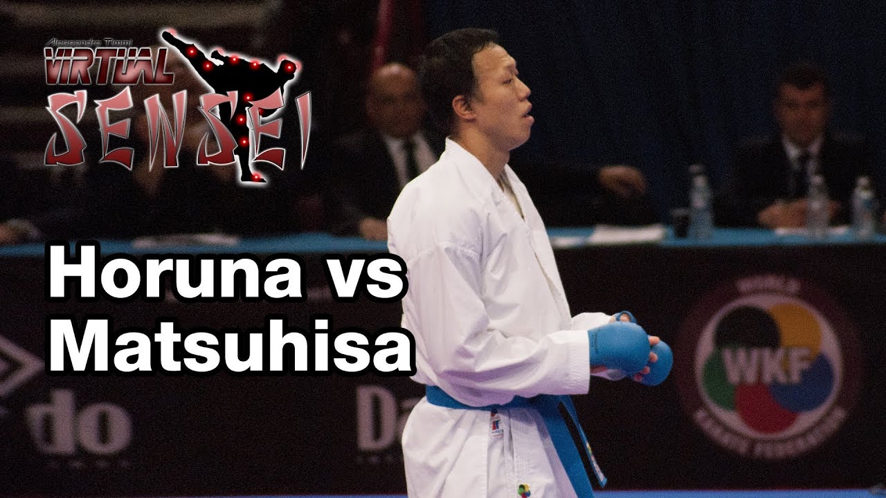 Horuna vs Matsuhisa - Male kumite -75 kg - 21st WKF World Karate Championships Paris Bercy 2012