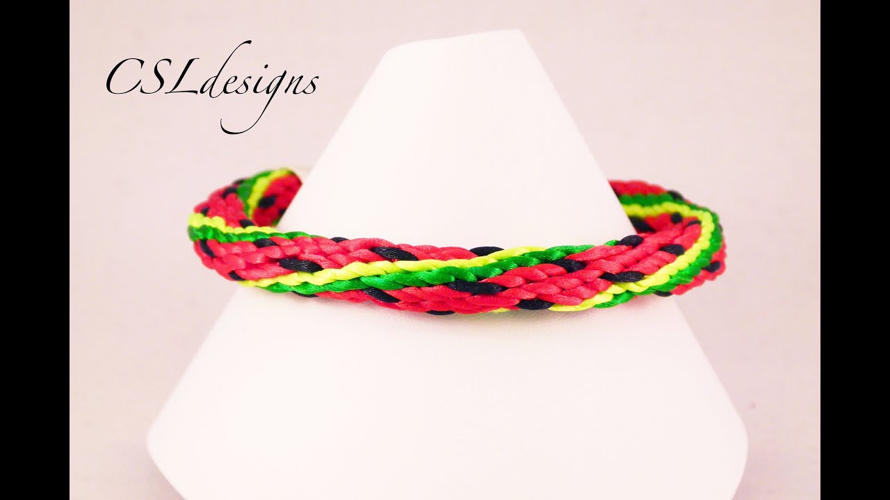 Watermelon kumihimo braid