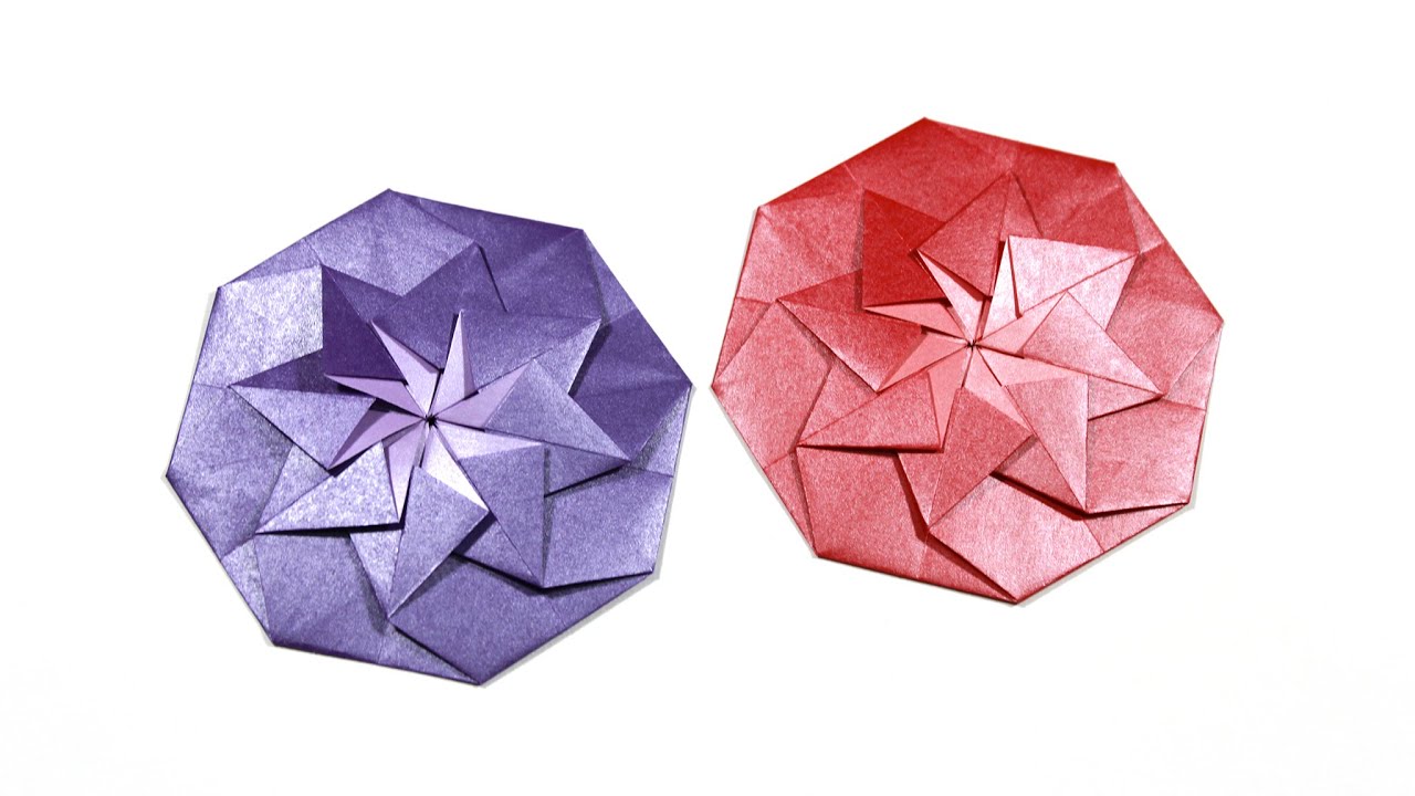 How to fold Simple Origami Geometric Flower 簡易幾何摺紙花 (Kade Chan)