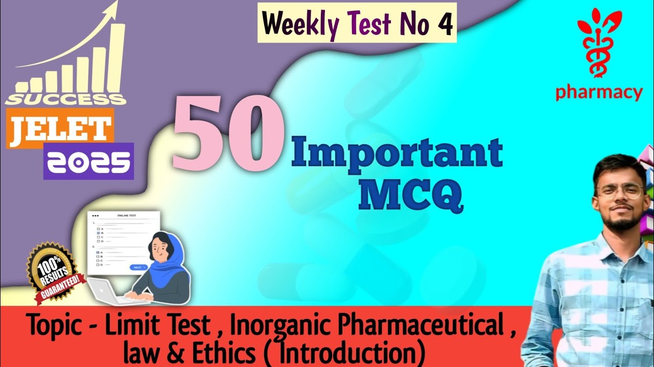 🔴Mock 4||🎯JELET 2025||JELET Special Weekly MOCK TEST #jeletpharmacy 