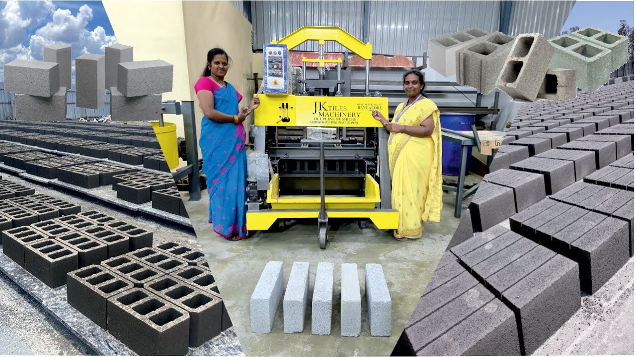 Hollow solid block making machine in Bangalore | Concrete Block Making Business Setup in INDIA