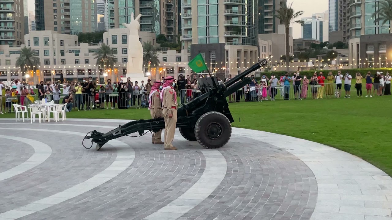 Dubai’s Ramadan Cannon | Dubai police Ramadan Cannon | Burj Park /Dubai Mall cannon |