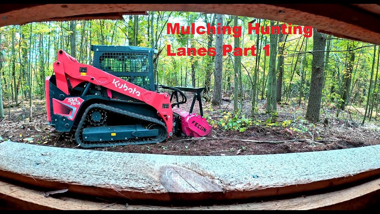Mulching Hunting Trails in Lewiston Michigan Using Kubota SVL 75-3/FECON 6015 #mulching #forestry