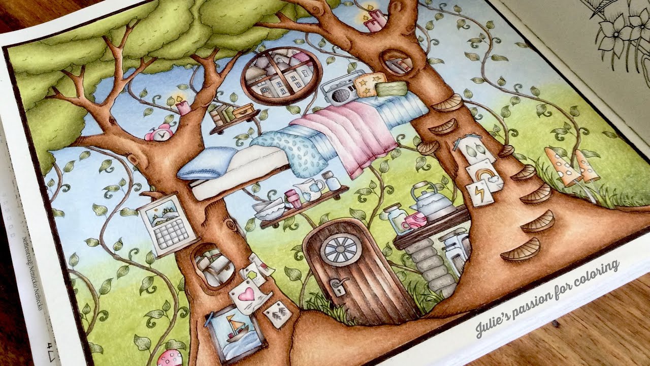 ROOMS OF WONDER by Johanna Basford - prismacolor pencils - color along