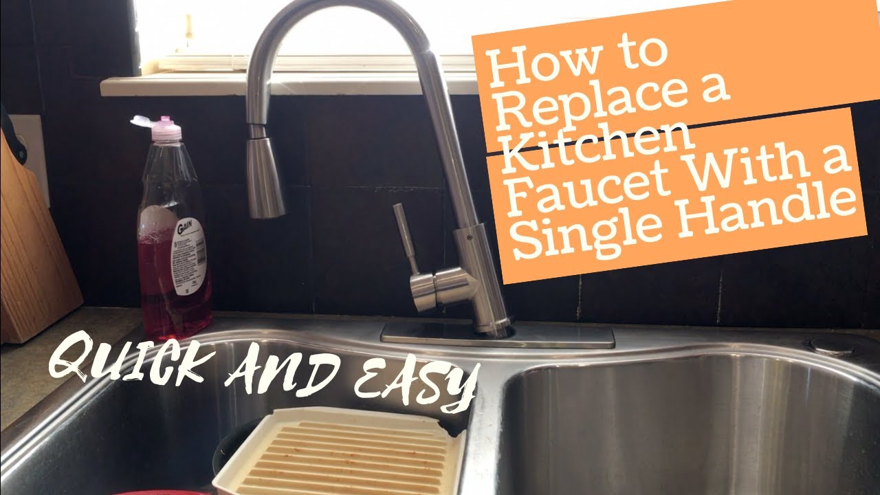 Convert two handle kitchen sink faucet to single handle