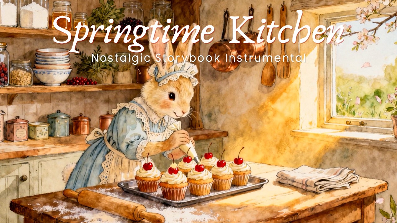 The Little Baker’s Springtime Kitchen 🍒🥖 | Cozy Storybook Instrumental