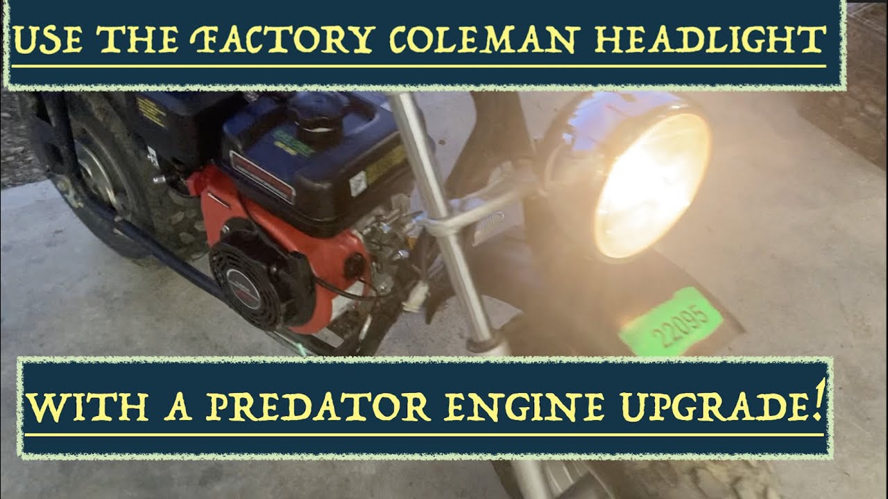Coleman Mini Bike Headlight - MAKE IT WORK with a PREDATOR Engine Upgrade!