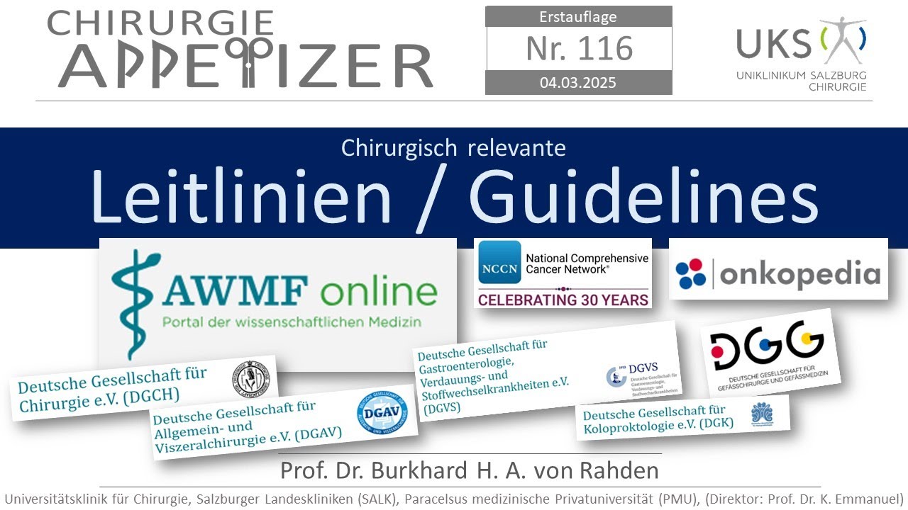 Chirurgisch relevante Leitlinien CHIRURGIE APPetizer Nr. 116