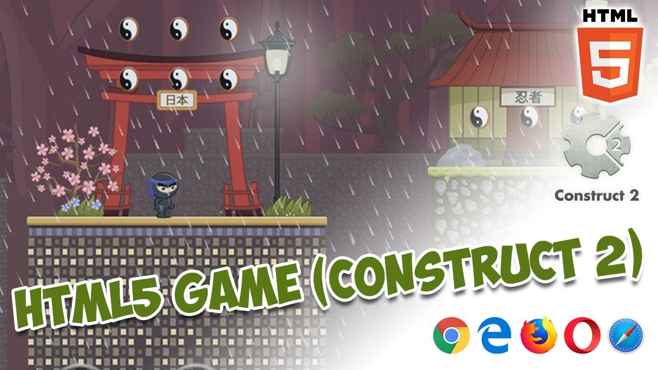 Dark Ninja - Construct 2 Platform Game Template HTML5