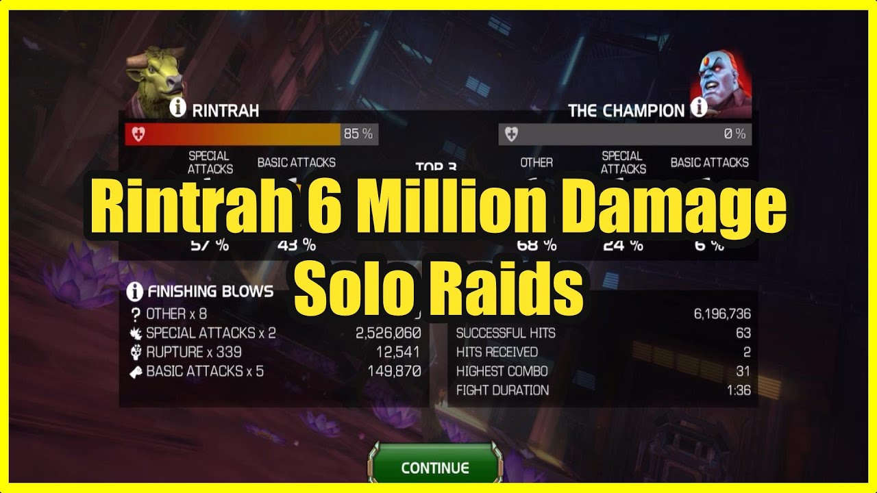 Rintrah 6 Million Damage Solo Raids MCOC