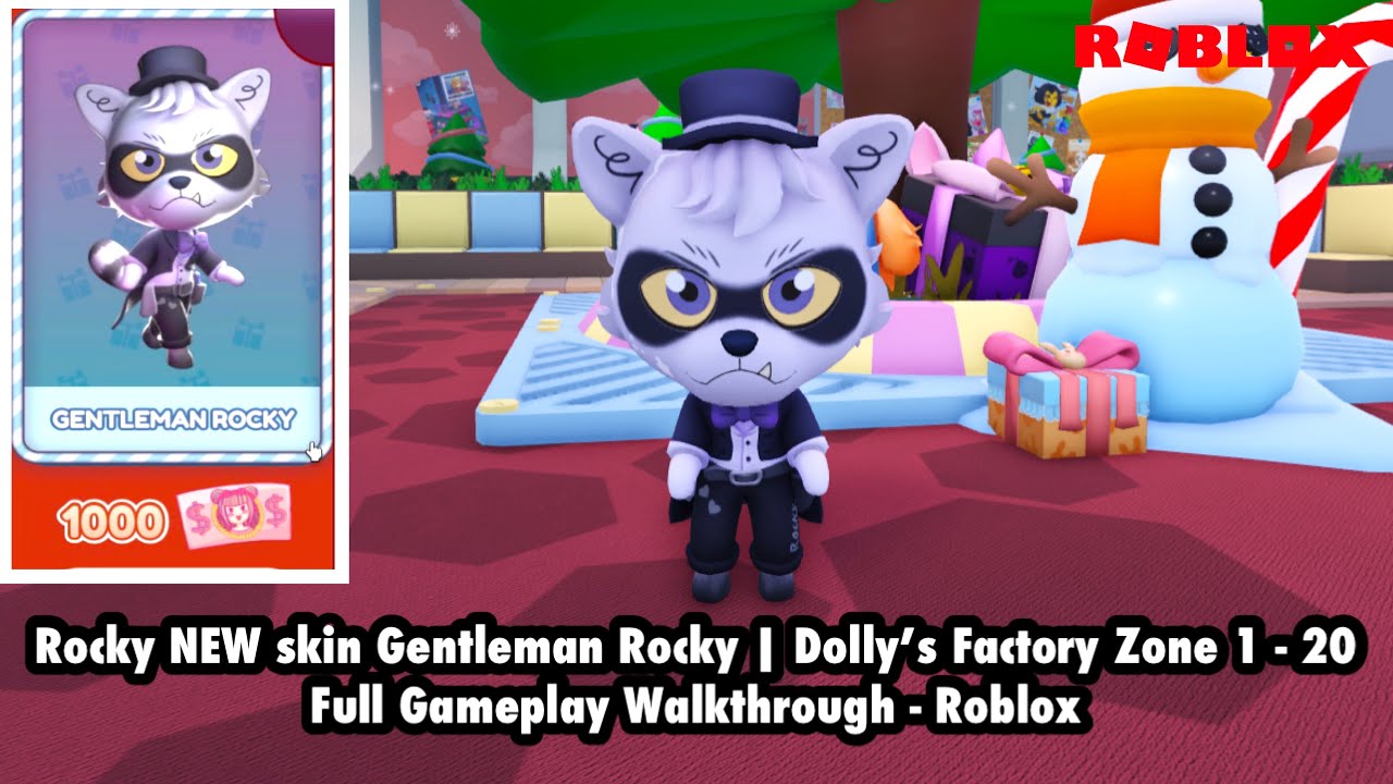 Rocky NEW skin Gentleman Rocky | Dolly’s Factory Zone 1 - 20 Full Gameplay Walkthrough - Roblox