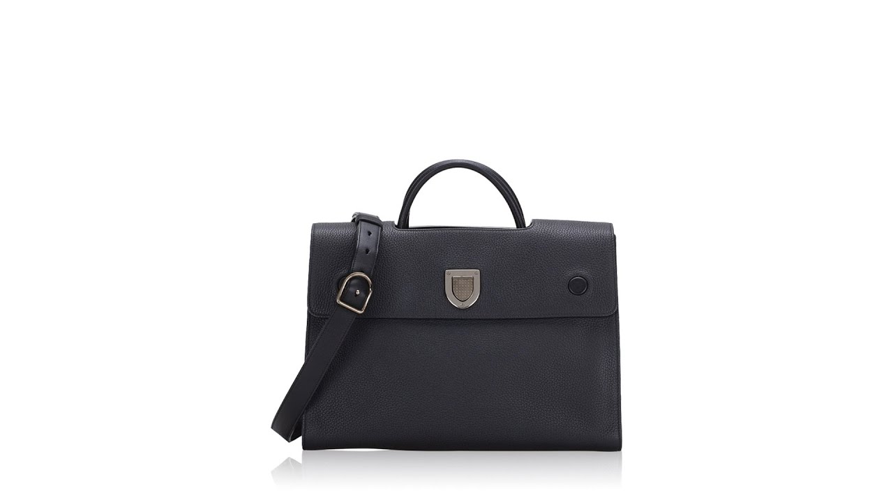Christian Dior Grained Calfskin Large Diorever Bag Black