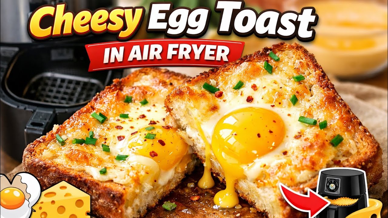 Super Crispy Cheesy Egg Toast | Air Fryer