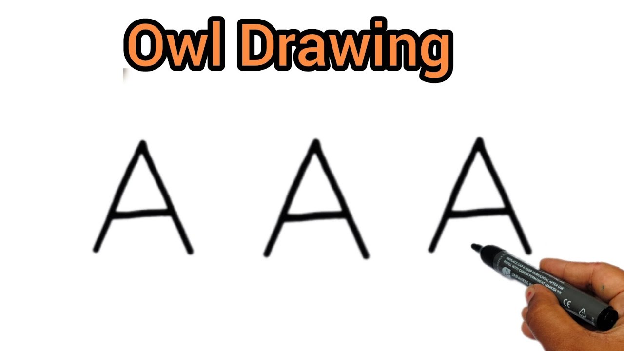 How to Draw Owl from A Letter 🦉 | Alphabet Art for Beginners