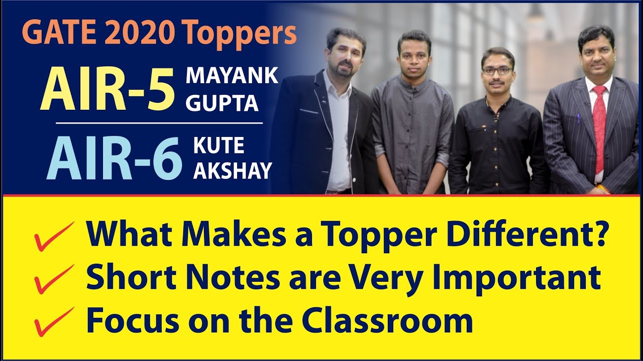 GATE 2020 Toppers | ME : Mayank Gupta (AIR 5) & Kute Akshay Kailas (AIR 6) | Topper’s Talk